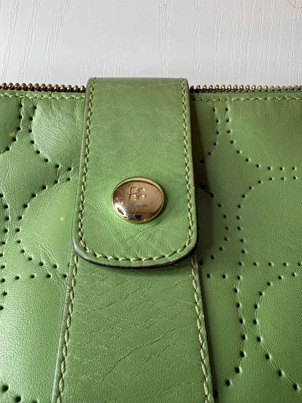 Kate Spade Green Leather Quilted Shoulder Bag